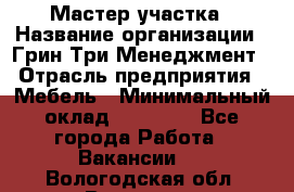 Мастер участка › Название организации ­ Грин Три Менеджмент › Отрасль предприятия ­ Мебель › Минимальный оклад ­ 60 000 - Все города Работа » Вакансии   . Вологодская обл.,Вологда г.